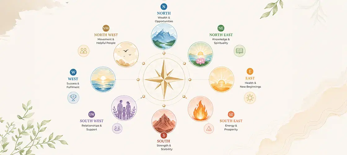 The eight directions (Asta Dik) and what each governs