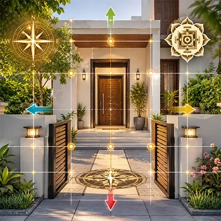 Vastu Shastra Analysis: The Gridding Method for Property Entrances